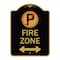 Signmission Fire Zone No Parking & Arrow Pointing Left & Right Heavy-Gauge Alum Sign, 18" x 24", BG-1824-23975 A-DES-BG-1824-23975 - alternate 1